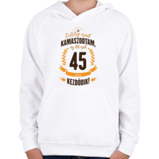 PRINTFASHION kamasz-45-brown-orange - Gyerek kapucnis pulóver - Fehér gyerek pulóver, kardigán