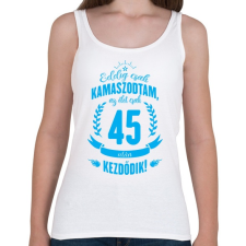 PRINTFASHION kamasz-45-cyan - Női atléta - Fehér női trikó