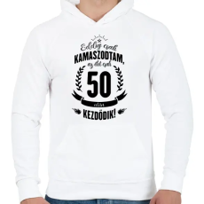 PRINTFASHION kamasz-50-black - Férfi kapucnis pulóver - Fehér