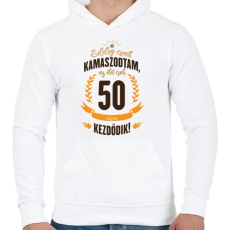PRINTFASHION kamasz-50-brown-orange - Férfi kapucnis pulóver - Fehér