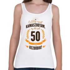 PRINTFASHION kamasz-50-brown-orange - Női atléta - Fehér női trikó