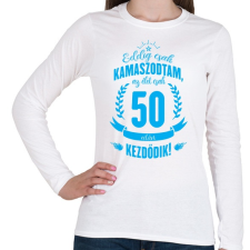 PRINTFASHION kamasz-50-cyan - Női hosszú ujjú póló - Fehér női póló