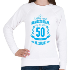 PRINTFASHION kamasz-50-cyan - Női pulóver - Fehér női pulóver, kardigán