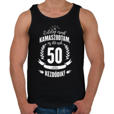 PRINTFASHION kamasz-50-white - Férfi atléta - Fekete