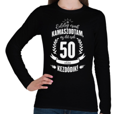 PRINTFASHION kamasz-50-white - Női hosszú ujjú póló - Fekete női póló