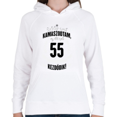 PRINTFASHION kamasz-55-black-white - Női kapucnis pulóver - Fehér