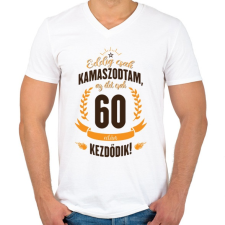 PRINTFASHION kamasz-60-brown-orange - Férfi V-nyakú póló - Fehér férfi póló