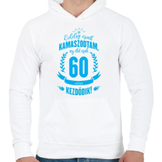 PRINTFASHION kamasz-60-cyan - Férfi kapucnis pulóver - Fehér
