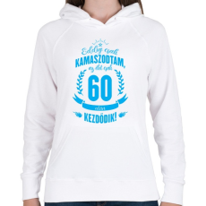 PRINTFASHION kamasz-60-cyan - Női kapucnis pulóver - Fehér