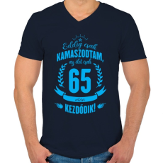PRINTFASHION kamasz-65-cyan - Férfi V-nyakú póló - Sötétkék