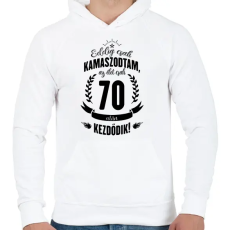 PRINTFASHION kamasz-70-black - Férfi kapucnis pulóver - Fehér