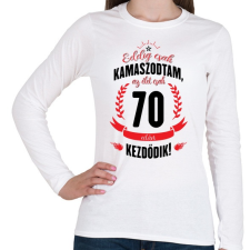 PRINTFASHION kamasz-70-black-red - Női hosszú ujjú póló - Fehér női póló