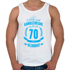PRINTFASHION kamasz-70-cyan - Férfi atléta - Fehér atléta, trikó