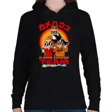 PRINTFASHION Kame House Team - Női kapucnis pulóver - Fekete női pulóver, kardigán