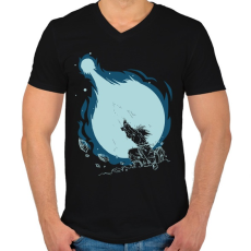 PRINTFASHION Kamehameha - Férfi V-nyakú póló - Fekete
