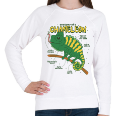 PRINTFASHION Kaméleon anatómia - Női pulóver - Fehér