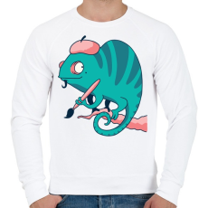 PRINTFASHION Kaméleon - Férfi pulóver - Fehér