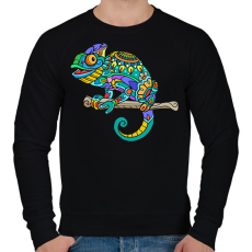 PRINTFASHION Kaméleon  - Férfi pulóver - Fekete