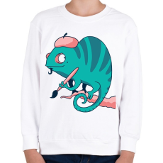 PRINTFASHION Kaméleon Picasso - Gyerek pulóver - Fehér