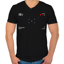 PRINTFASHION Kamera kereső fehér - Férfi V-nyakú póló - Fekete férfi póló