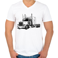 PRINTFASHION kamion - Férfi V-nyakú póló - Fehér férfi póló