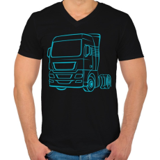 PRINTFASHION Kamion  - Férfi V-nyakú póló - Fekete