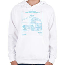 PRINTFASHION Kamion - Gyerek kapucnis pulóver - Fehér gyerek pulóver, kardigán