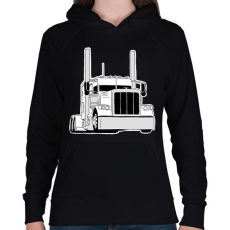 PRINTFASHION Kamion - Női kapucnis pulóver - Fekete