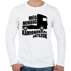 PRINTFASHION Kamionokkal játszok - Férfi hosszú ujjú póló - Fehér