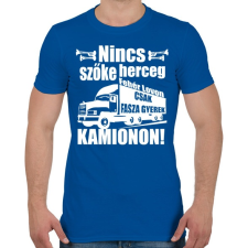 PRINTFASHION Kamionos Fehér - Férfi póló - Királykék férfi póló