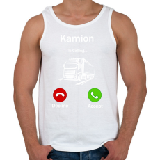 PRINTFASHION Kamionos Hívás - Férfi atléta - Fehér