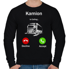 PRINTFASHION Kamionos Hívás - Férfi pulóver - Fekete férfi pulóver, kardigán