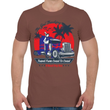 PRINTFASHION Kamionos lány - Férfi póló - Mogyoróbarna férfi póló