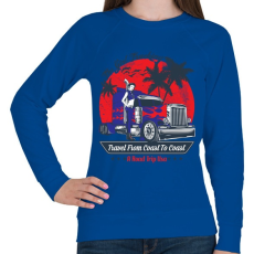 PRINTFASHION Kamionos lány - Női pulóver - Királykék