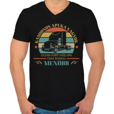 PRINTFASHION Kamionos menő apa - Férfi V-nyakú póló - Fekete férfi póló