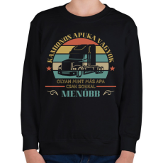 PRINTFASHION Kamionos menő apa - Gyerek pulóver - Fekete