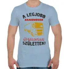 PRINTFASHION Kamionos szülinapja április  - Férfi póló - Világoskék férfi póló