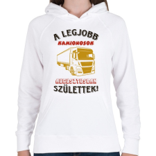 PRINTFASHION Kamionos szülinapja augusztus - Női kapucnis pulóver - Fehér női pulóver, kardigán