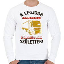 PRINTFASHION Kamionos szülinapja március színes - Férfi pulóver - Fehér férfi pulóver, kardigán