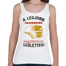 PRINTFASHION Kamionos szülinapja március színes - Női atléta - Fehér női trikó