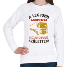 PRINTFASHION Kamionos szülinapja március színes - Női pulóver - Fehér