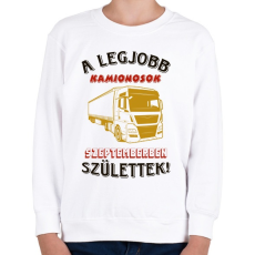 PRINTFASHION Kamionos szülinapja szeptember - Gyerek pulóver - Fehér