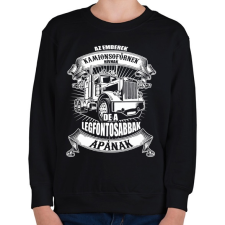 PRINTFASHION Kamionsofőr apa - Gyerek pulóver - Fekete gyerek pulóver, kardigán