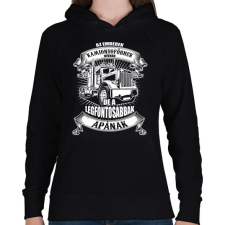 PRINTFASHION Kamionsofőr apa - Női kapucnis pulóver - Fekete női pulóver, kardigán