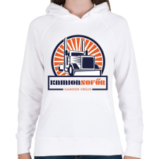 PRINTFASHION Kamionsofőr - Kamionok királya - Női kapucnis pulóver - Fehér női pulóver, kardigán