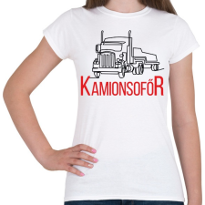 PRINTFASHION Kamionsofőr - Vonalas - Női póló - Fehér női póló