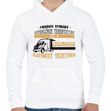 PRINTFASHION Kamiont vezetnek - Férfi kapucnis pulóver - Fehér férfi pulóver, kardigán