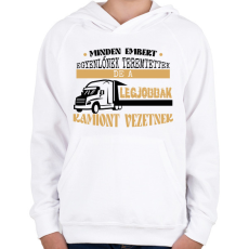 PRINTFASHION Kamiont vezetnek - Gyerek kapucnis pulóver - Fehér