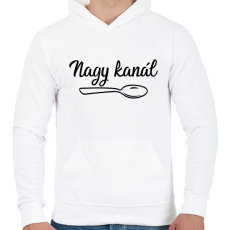 PRINTFASHION Kanál páros - nagy kanál 1 - Férfi kapucnis pulóver - Fehér