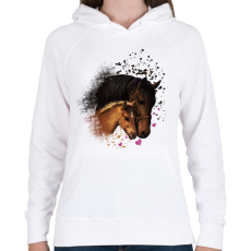 PRINTFASHION KANCA ÉS CSIKÓJA ARCKÉP - Női kapucnis pulóver - Fehér